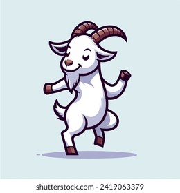 cartoon character mascot a cute sheep dancing