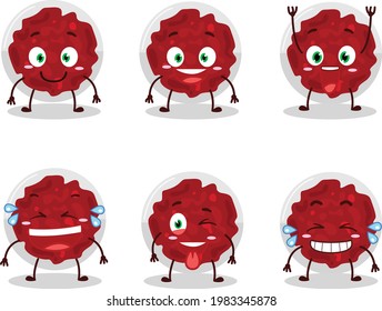 Cartoon character of mashed cranberry with smile expression. Vector illustration