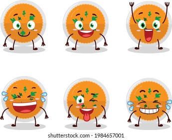 Cartoon character of mashed orange potatoes with smile expression. Vector illustration