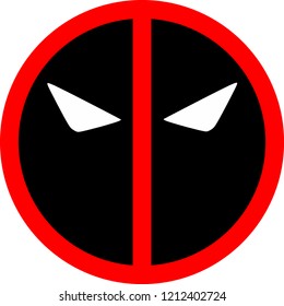 Icono de máscara de carácter de dibujo. Símbolo de avatar. Superhéroe. Ilustración del vector
