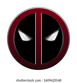Cartoon character mask icon, mask of the superhero, Avatar symbol, vector illustration