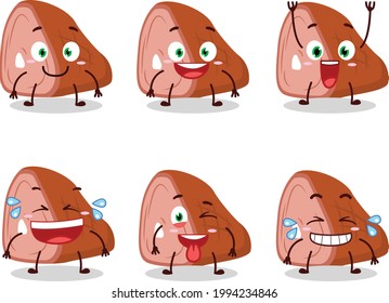 Cartoon character of meat with smile expression. Vector illustration