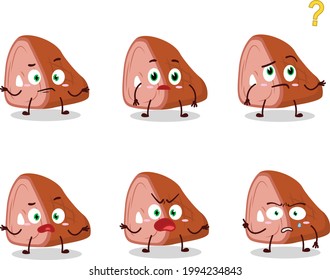 Cartoon Charakter von Fleisch mit welchem Ausdruck. Vektorgrafik