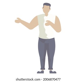 Cartoon Character Men Flat Style Simple Modern Various Pose