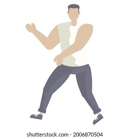 Cartoon Character Men Flat Style Simple Modern Various Pose