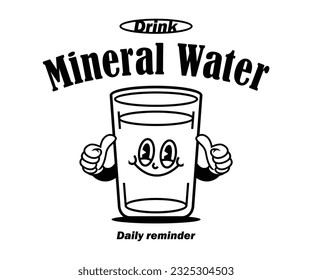 cartoon character of mineral water Graphic Design for T shirt Street Wear and Urban Style