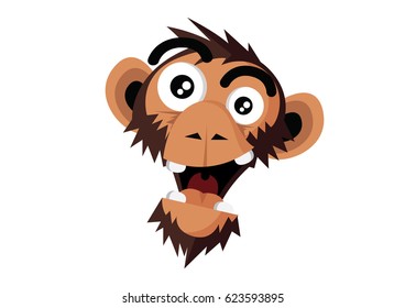 Cartoon character, Monkey head,vector eps10