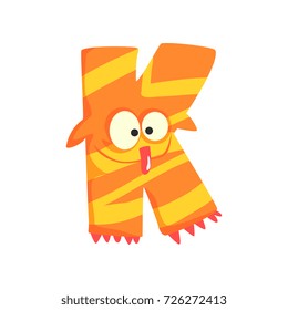 Cartoon character monster letter K
