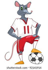 Cartoon Character Mouse Isolated on White Background. Vector.