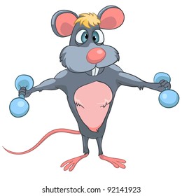 Cartoon Character Mouse Isolated on White Background. Vector.