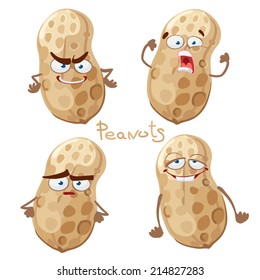 Cartoon character with a mustache with many expressions of peanuts
