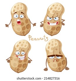 Cartoon character with a mustache with many expressions of peanuts