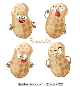 Cartoon character with a mustache with many expressions of peanuts