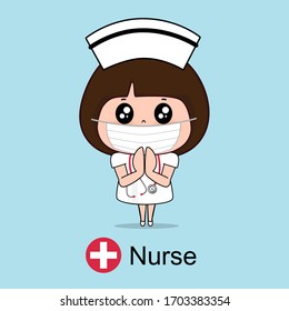 Cartoon character Nurse Design, Medical worker, Medical concept. Vector illustration design.