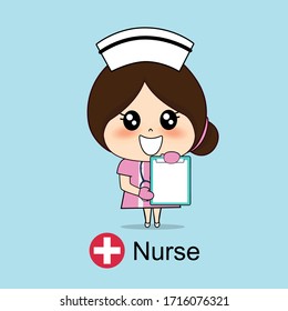 Cartoon character Nurse Design, Medical worker, Medical concept. Vector illustration design.