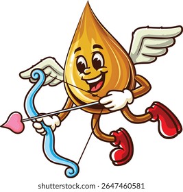 A gota de óleo do personagem do desenho animado está se tornando cupido