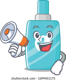 Cartoon character of ointment cream having a megaphone