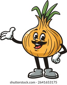 Cartoon character onion with mustache