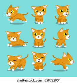 Cartoon Character Orange Cat Poses