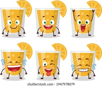 Cartoon character of orange juice with smile expression