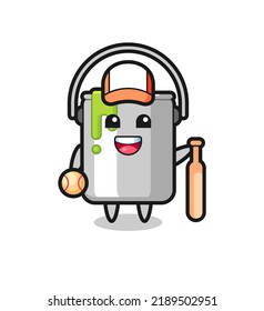 Cartoon-Charakter der Zinnmalerei als Baseballspieler , süßes Design für T-Shirt, Aufkleber, Logo-Element