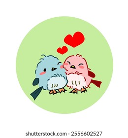 cartoon character of a pair of cute birds