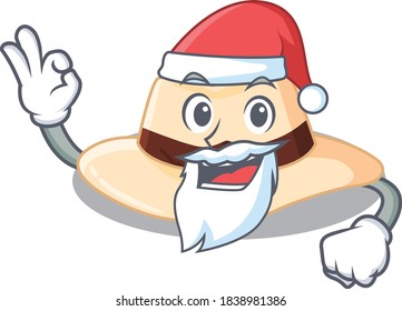 cartoon character of panama hat Santa having cute ok finger