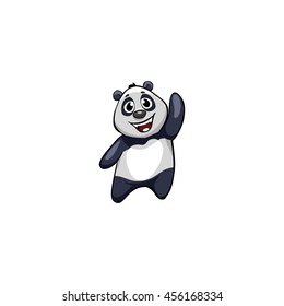 Cartoon Character Panda. Emotion: friendly, saying HI