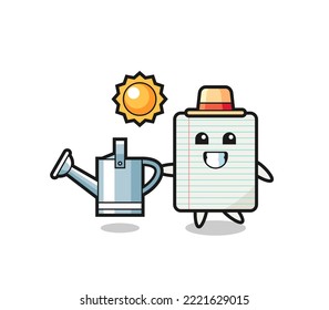 Cartoon character of paper holding watering can , cute design