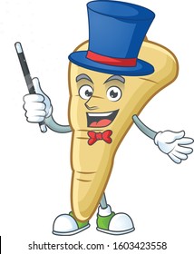 Cartoon character of parsnip performance as a Magician