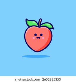 Cartoon character peach fruit vector illustration