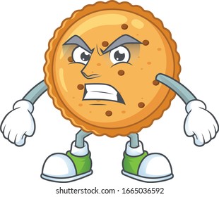 cartoon character of peanut butter cookies with angry face