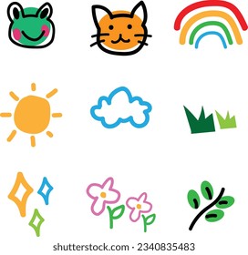 cartoon character with pencil art vector for children