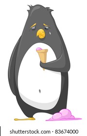 Cartoon Character Penguin Isolated on White Background. Vector.