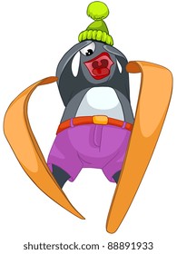 Cartoon Character Penguin Isolated on White Background. Vector.