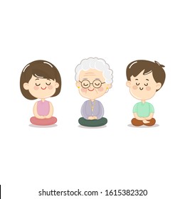 Cartoon character of People meditating vector