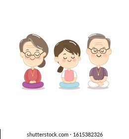 Cartoon character of People meditating vector