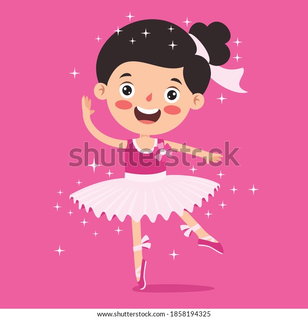 Cartoon Character Performing Classical Ballet Stock Vector (Royalty