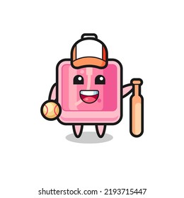 Cartoon character of perfume as a baseball player , cute style design for t shirt, sticker, logo element