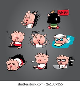 Cartoon Character pig vector