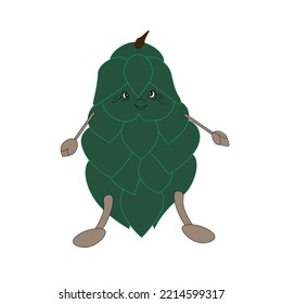 Cartoon character pine cone character for decorative design