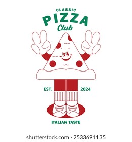 Cartoon character pizza for t shirt printing