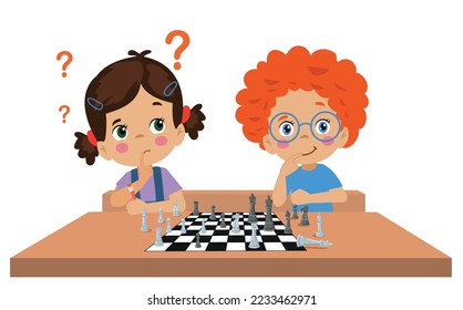 Cartoon Character Playing Chess Game