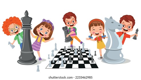 Cartoon Character Playing Chess Game