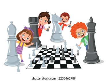 Cartoon Character Playing Chess Game