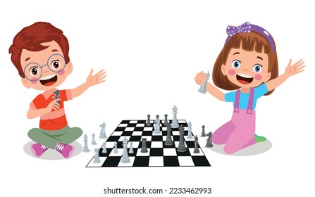 Cartoon Character Playing Chess Game