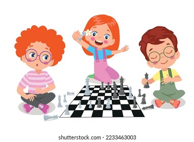 Cartoon Character Playing Chess Game