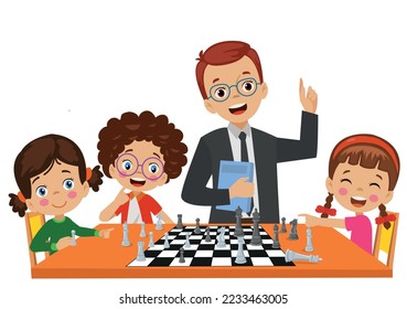 Cartoon Character Playing Chess Game
