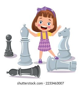 Cartoon Character Playing Chess Game