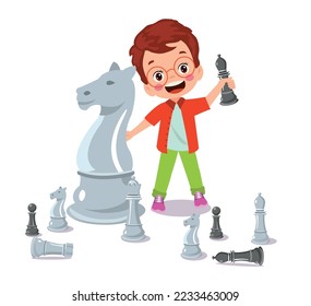 Cartoon Character Playing Chess Game